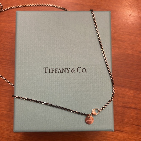 Tiffany & Co. Black Enamel Coated 30” “Sparkle” Chain Necklace - Picture 2 of 9